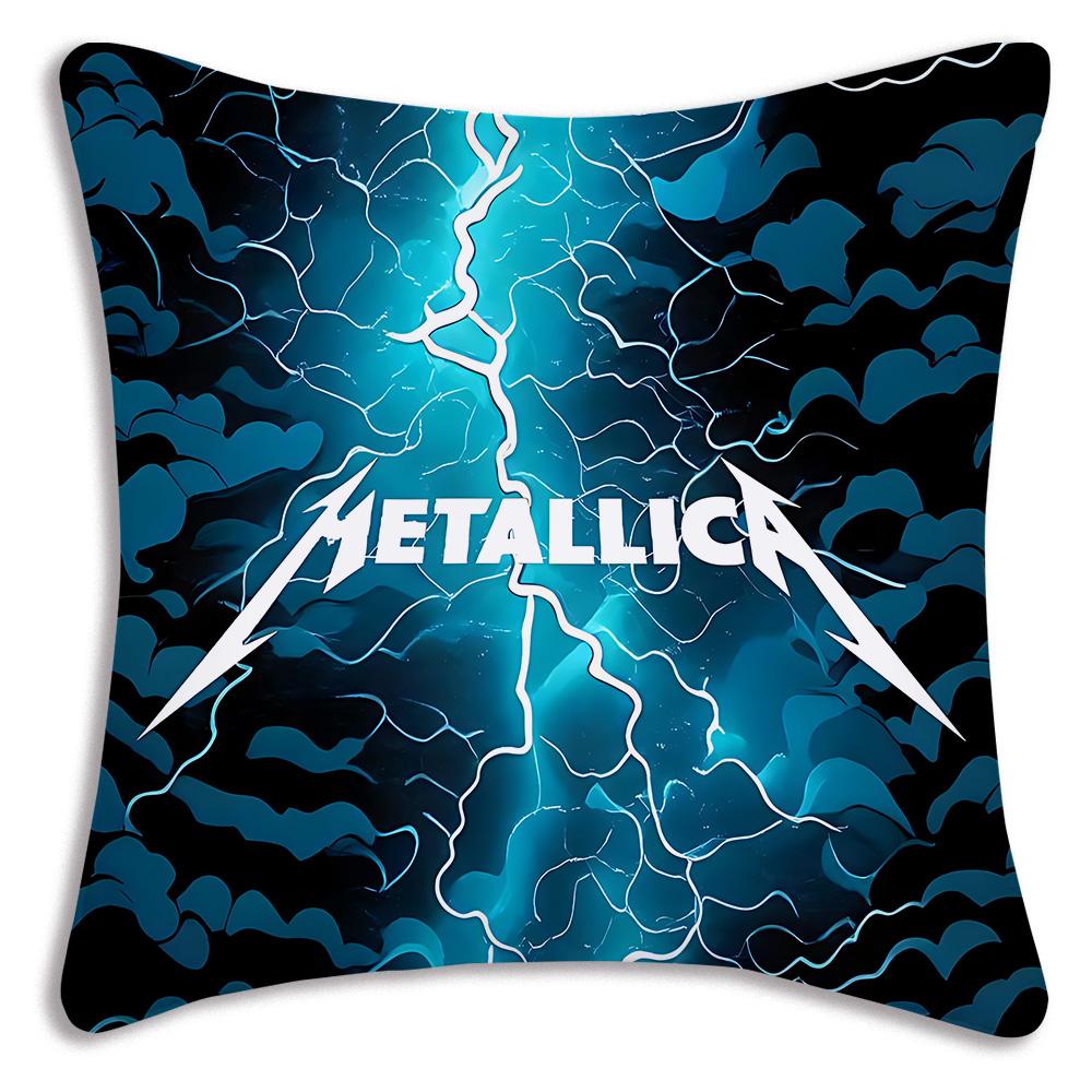 Anime Band M-METALLICAs Pillow Covers Cartoon Sofa Decorative Home Double-sided Printing Short Plush Cute Cushion Cover