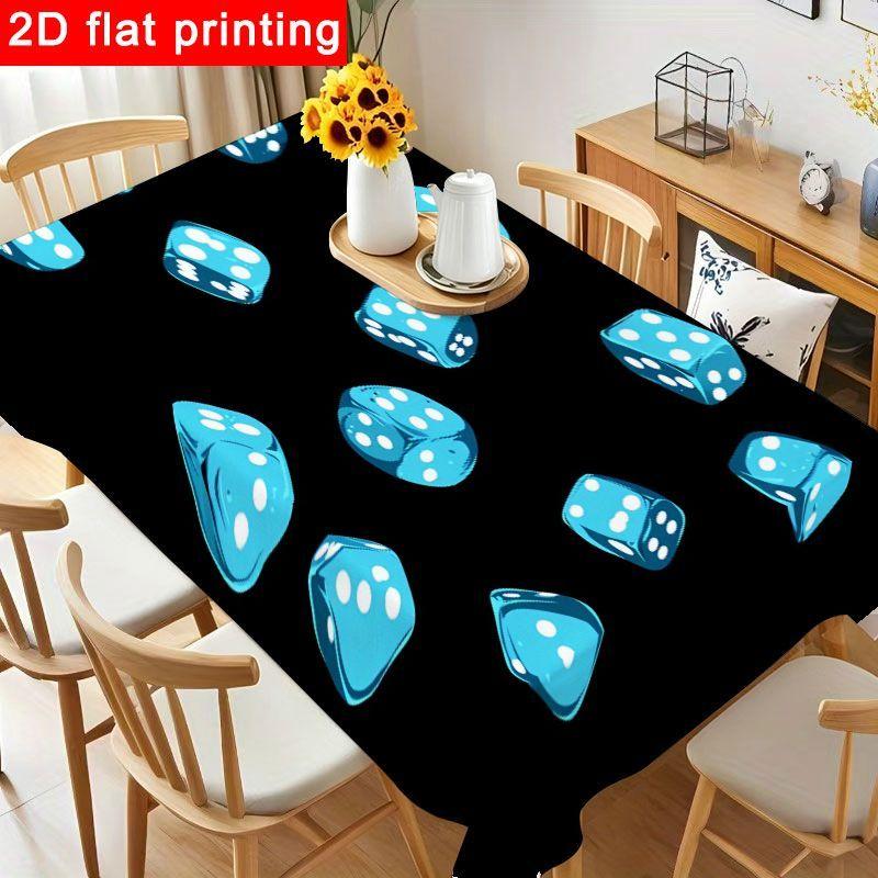 1pc Light Blue Translucent Tablecloth - Glossy Round Polyester Table Cover for Playful Birthday Party Decorations, Gatherings & Indoor/Outdoor Events,