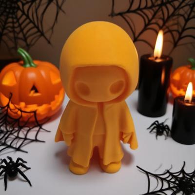 Yousheng Halloween Schwarze Robe Geisterstatue 3D-gedruckter Kapuzenumhang Geisterfigur Skulptur Heim Büro Party Desktop Dekoration Ornament
