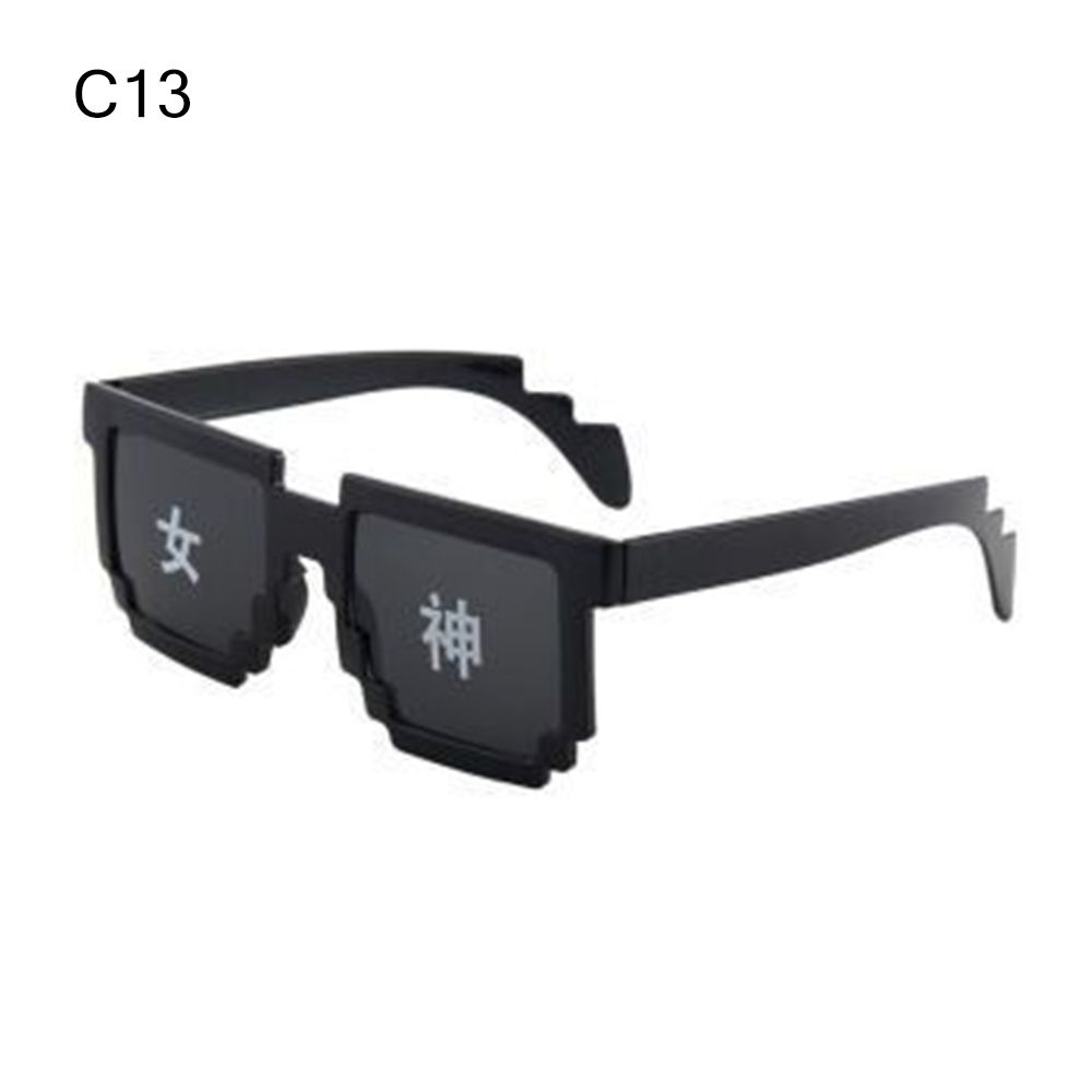 Accessoires Photo Lunettes Décoratives Nuances Pixelisées Mosaïque Lunettes Gamer Robot Lunettes de Soleil Fête Lunettes Disco