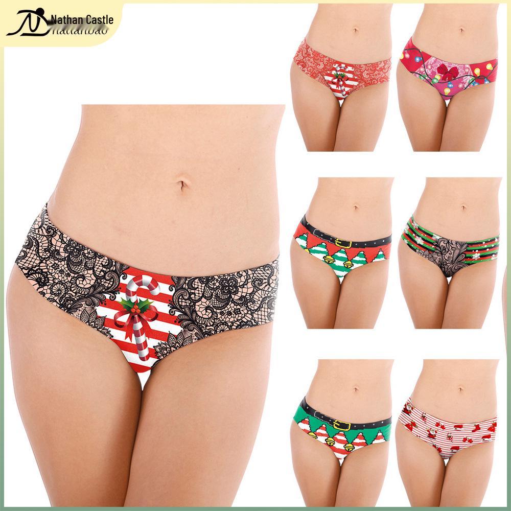 2024 Sexy Santa Claus Digital Print Women's Triangle Panties - B153-002