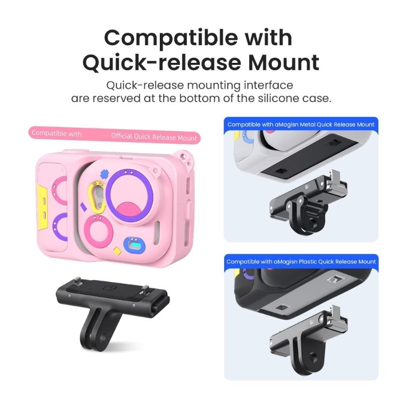Shockproof Silicone Cover With Quick Release Mount for Go Ultra Camera Accessories AntiSlip Protective Case