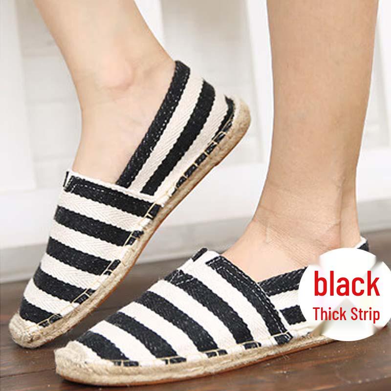Scarpe da Ginnastica Slip-On in Tela con Suola in Canapa: Unisex, Intrecciato in Paglia, Casual, Disponibile in Taglie Grandi