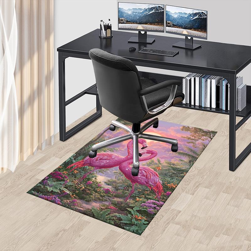 1PC Flamingo Jungle Extra Large Non Slip Floor Carpet, Office, Family, Studio   Large Area Rug Indoor Rugs, Bold Statement Piece