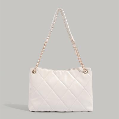 2025 New Bags Women's Fashionable All-Match Western Style Diamond Embroidery Thread Special-Interest Design Solid Color Chain Shoulder Crossbody Bag