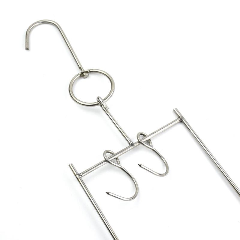 Stainless Steel Roast Meat Hook with Hanging Ring and Pipa Fork