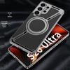 Samsung S26 Ultra Z-Shaped Electroplated Leather Case with Magnetic Ring