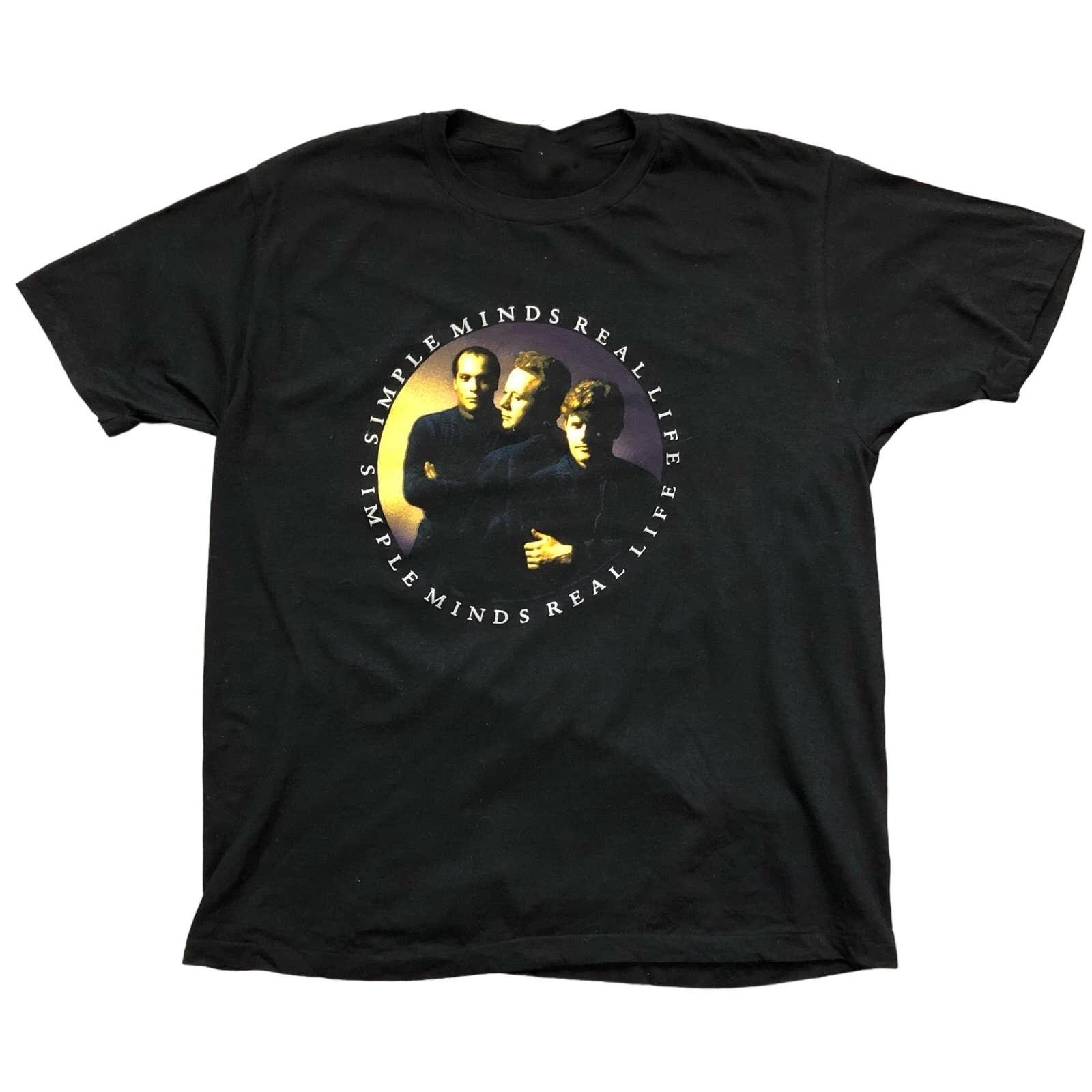 Simple Minds The Real Life Tour Shirt Classic Black Unisex S-5XL 1R164 XL