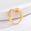European and American Plated Real Gold Full Diamond Twist Opening Ring Design Cold Wind Fashion Personalized Index Finger Ring