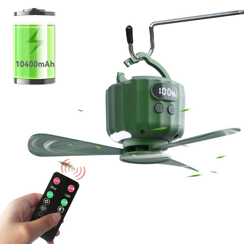 USB Rechargeable Mini Ceiling Fan Dormitory Home Remote Control Quietly Ceiling Fan Light Outdoor Camping Fan with Night Light