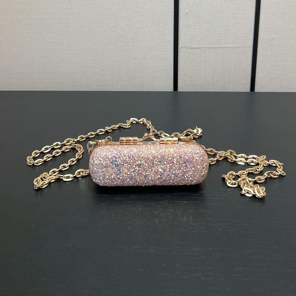 Glitter Crossbody Box Handbag Mini Lipstick Storage Bag Casual Evening Banquet Bag Women