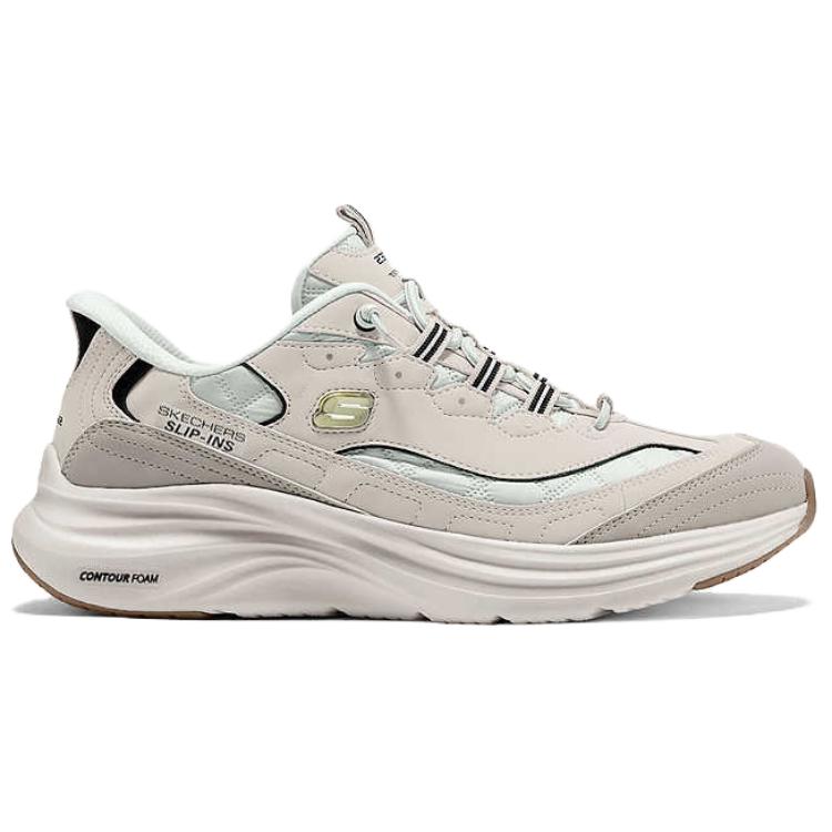 Skechers Contour Foam Men Rice White Blue Low Top Slip Ins Casual Shoes Cushioning Breathable Wear Resistant 232642-NAT