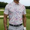 Herre Kortærmet Poloshirt med Abstrakt Print Knaplukning Casual Pasform Let Top til Hverdagsbrug