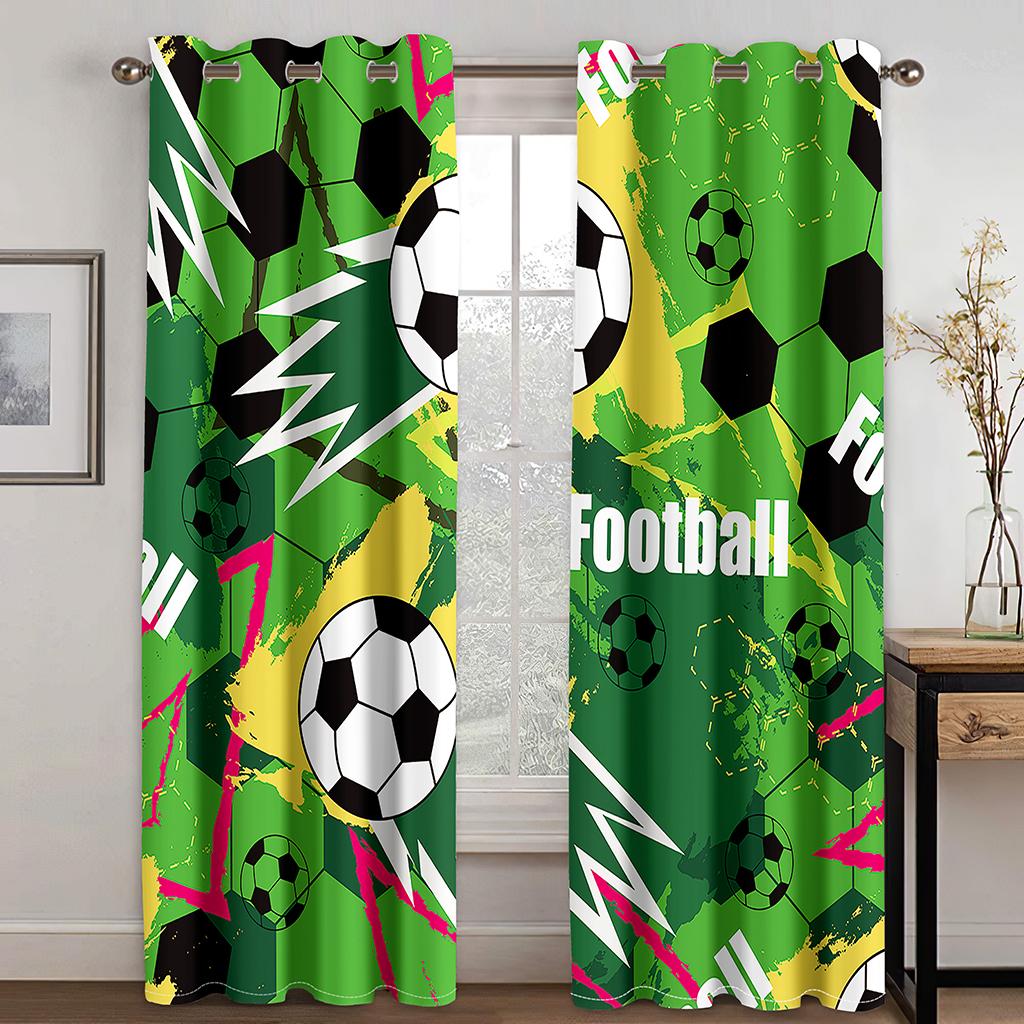 Sportgardiner Fotball i Brann og Vann Flammesprutende Tordenslag Abstrakt Konseptkunst Stue Soverom Vindu