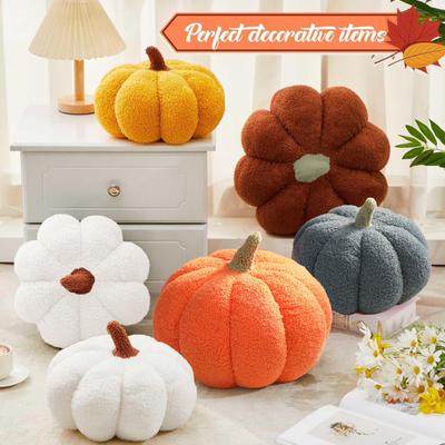 Pumpkin Pillow Plush Soft Handmade PP Cotton Stuffed Pumpkin Throw Pillow Living