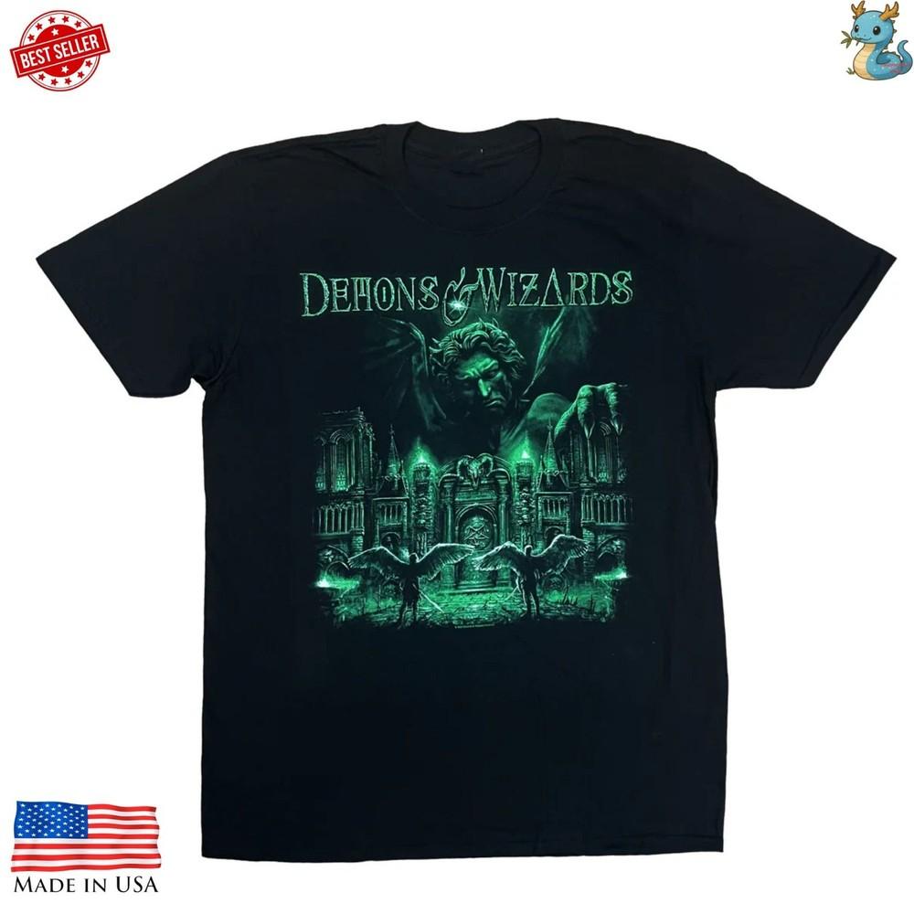 Demons & Wizards T Shirt Heavy Metal Band Graphic Tee Unisex T-Shirt L