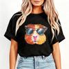 Cool Guinea Pig Sunglasses Tee Cute Avaitor Glasses Pet Unisex Unisex Fashion Top Funny Unisex Cotton Printing Tshirt Summer Shirt