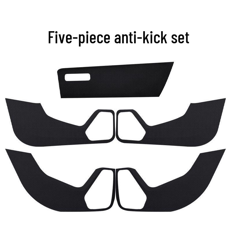Buick E5 Door Kick Mats: Carbon Fiber Passenger Seat Protection Stickers.