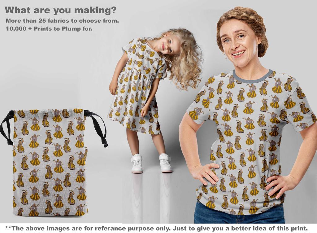 oneOone Cotton Flex Gray Fabric Kalamkari Kathakali Fabric For Sewing Printed Craft Fabric By The Yard 40 Inch