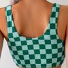 One Piece From An Overseas Warehouse, Women's Contrasting Color Plaid, Full Body Printing, High-end Vest, Split Bikini Swimsuit.