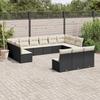 VidaXL Garden Lounge Set with Cushions 13 Pcs Black Braided Resin 3218386