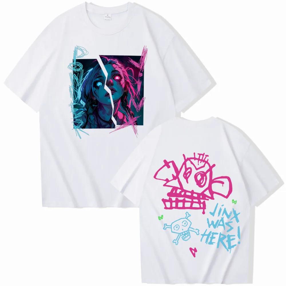 T Shirt Arcane-Jinx T-shirt Unisex Women Harajuku O-neck Summer Casual Shirt