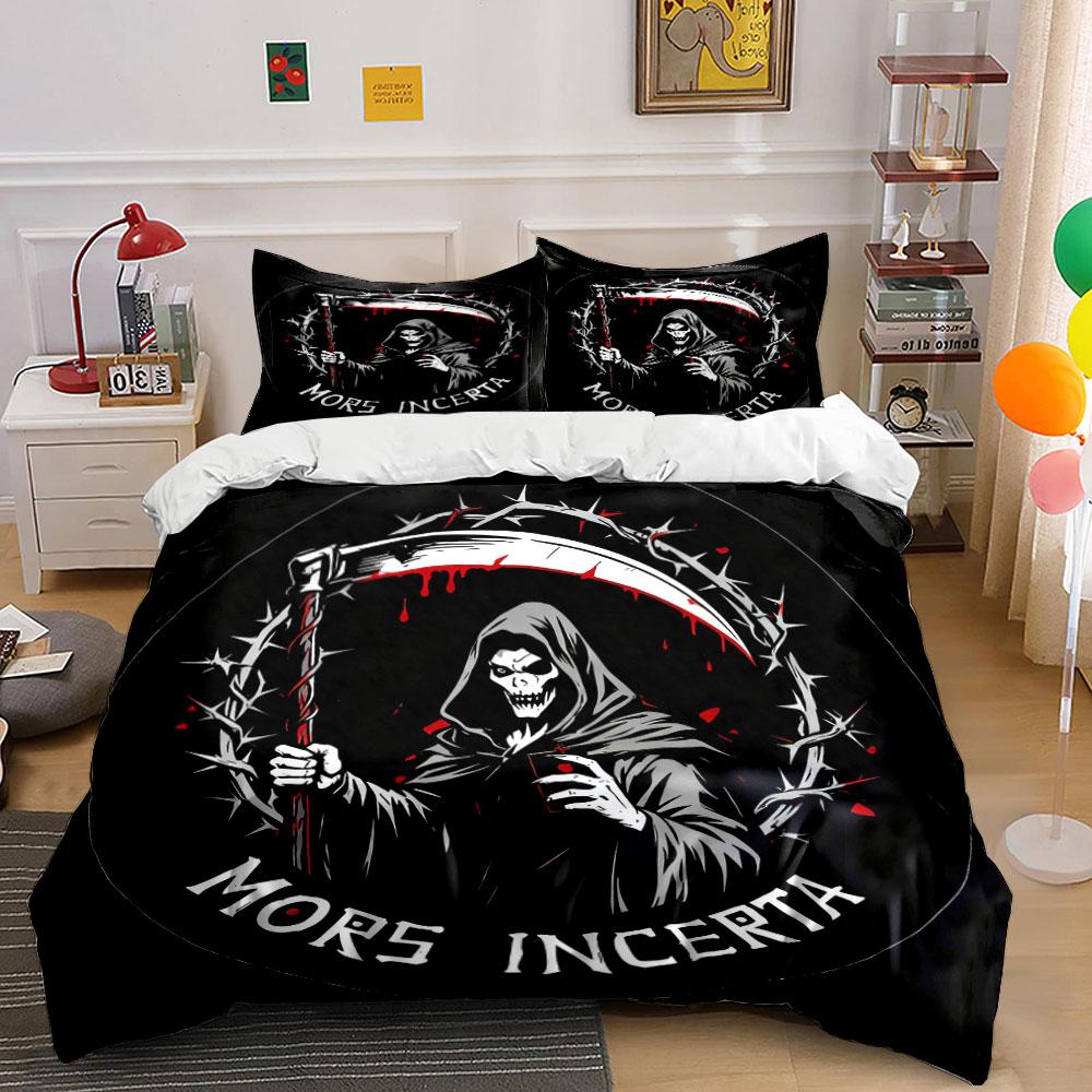 Grim Reaper Decor Three-Piece Set Soft Comfortable Duvet Cover Bedding Set Included 1*Duvet Cover & 2*Pillowcases, Gift