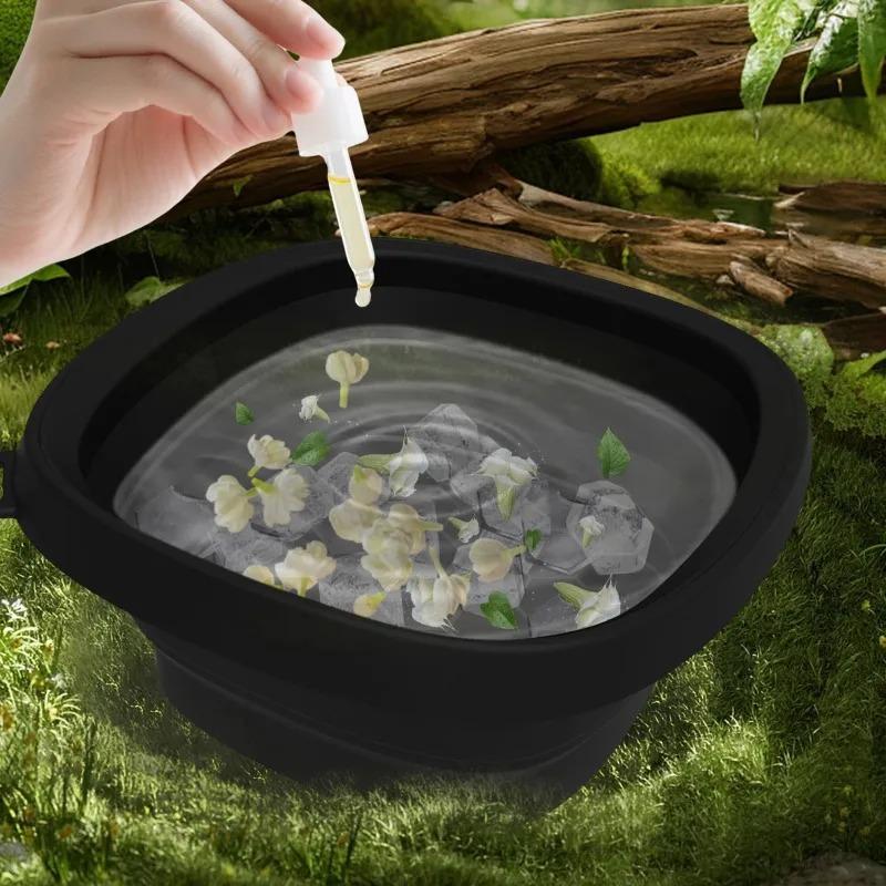 Collapsible Silicone Face Ice Bath Tray Cold Therapy for Facial Puffiness Portable Cryo Skin Tool Travel Beauty Bowl Facial Tool