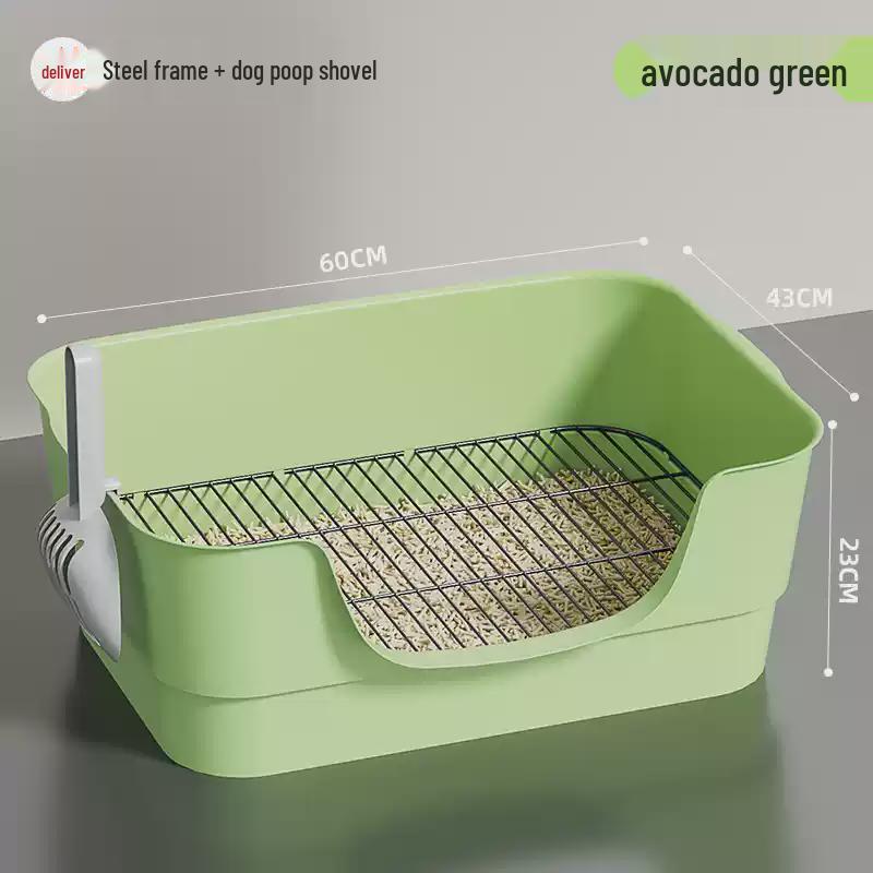 Dog Litter Box with Anti-Pee Pad Mesh Holder for Small, Medium, and Large Dogs