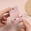 Unique PU Leather Rings Pouches for Proposal Portable Miniature Wedding Band Storage Case with Dog Collar Feature