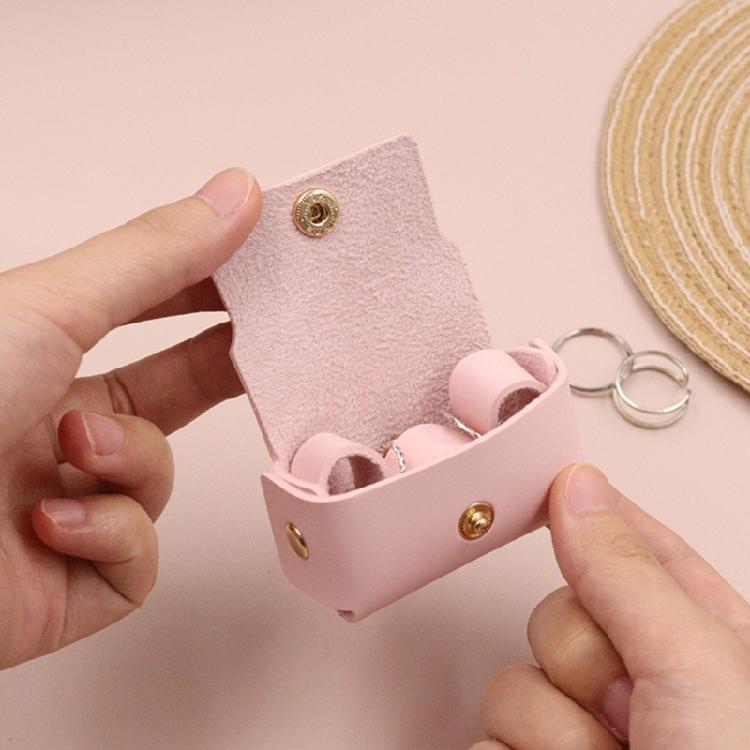 Unique PU Leather Rings Pouches for Proposal Portable Miniature Wedding Band Storage Case with Dog Collar Feature