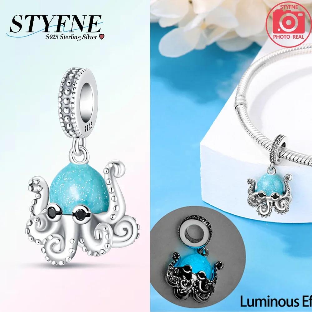 Copper Turtle Dolphin Fishtail Shell Seahorses Octopus Luminous Charms Beads Fit Original Bracelets Diy Jewelry Gift