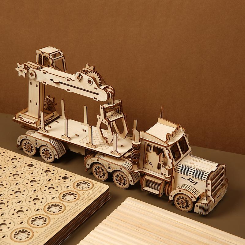 

3D Wooden Crane Truck Puzzle – DIY Model & Children s Toy