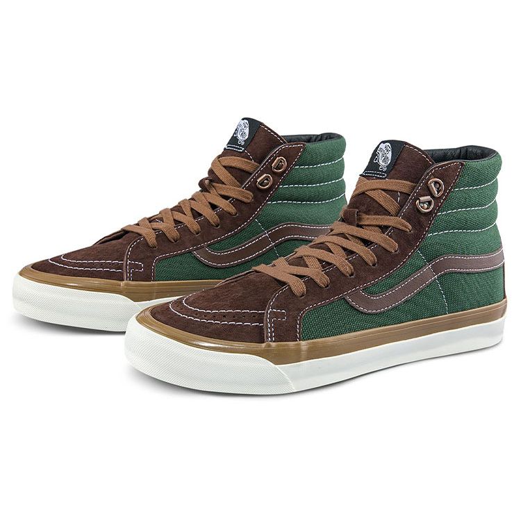 Vans OG Sk8-Hi LX Table Scraps Brown Unisex Sneakers Green VN0A5FBFBGS