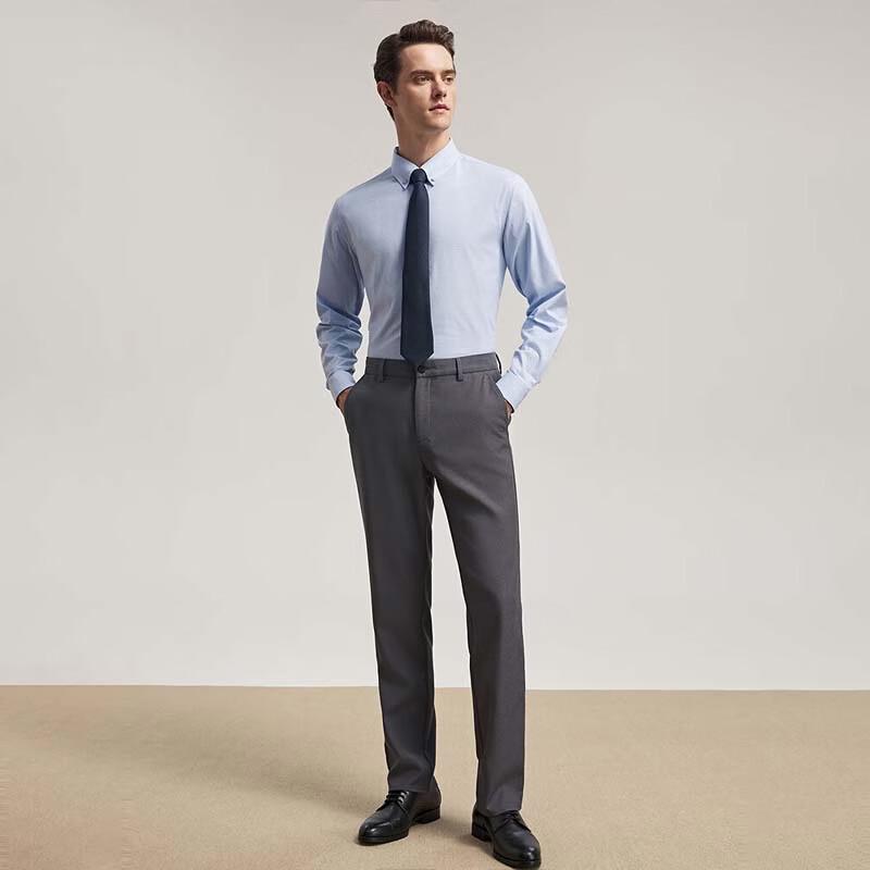 YOUNGOR Men's Business Casual Slim Fit Shirt