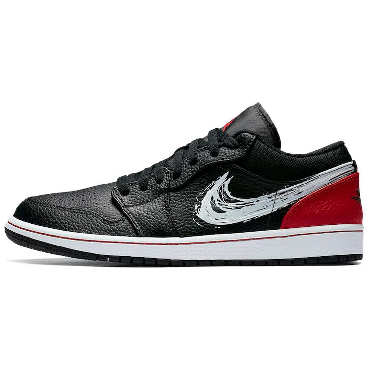 

новые Jordan 1 Low Brushstroke Swoosh Черный 45.5