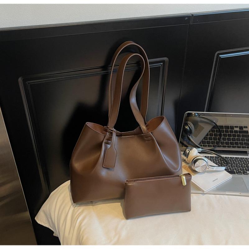 Geantă simplă și elegantă cu un singur umăr, Geantă tote la modă cu capacitate mare și Geantă mare de sub braț