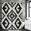 Black and Gray Geometric Shower Curtain, Bathroom Decorative Shower Curtain, Waterproof Shower Curtain with Hooks
