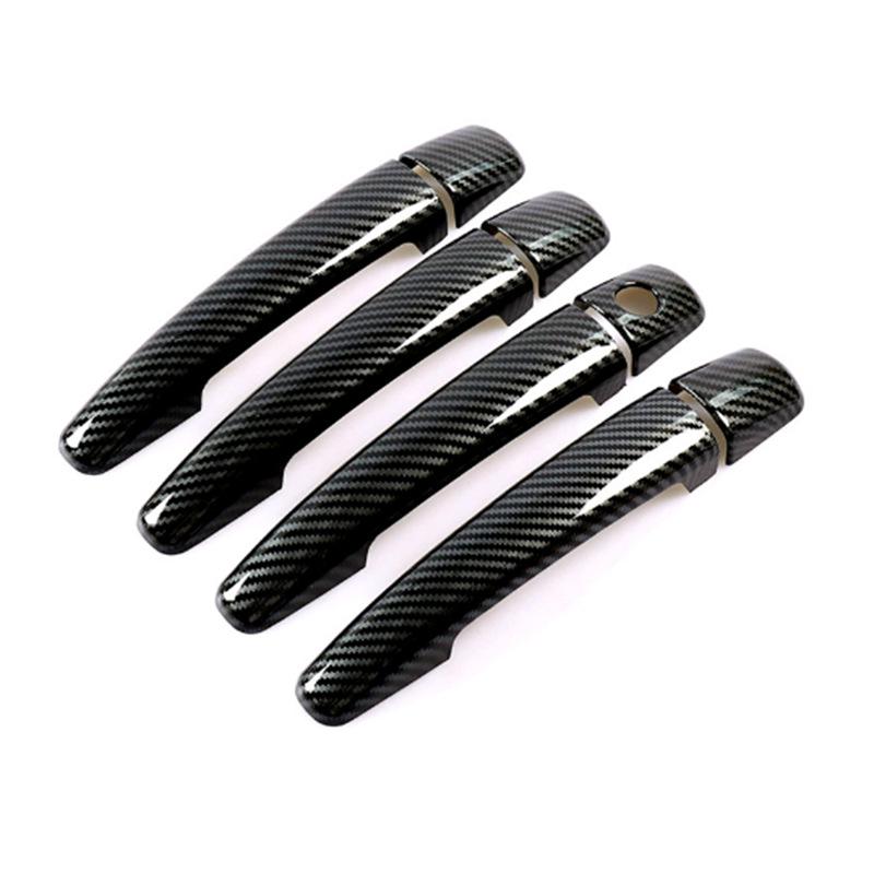 Carbon Fiber Chrome Door Handle Cover for Peugeot 208 (2012-2019)