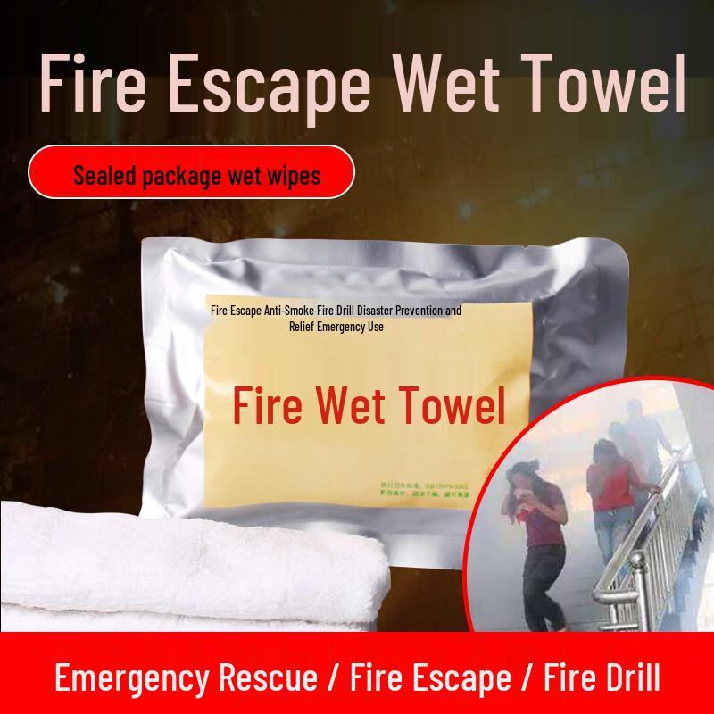 Fire Escape Emergency Wet Towel 6 Count