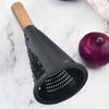 Stainless Steel Black Conical Vegetable Grater Wooden Handle Garlic Grinder Cheese Grater  Home