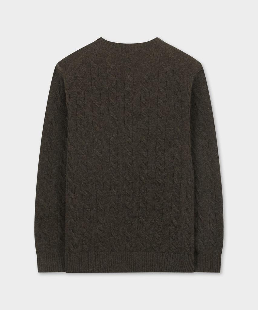 BROOKS BROTHERS Wool Cable Sweater (Brown) (Bbwrmbf401)