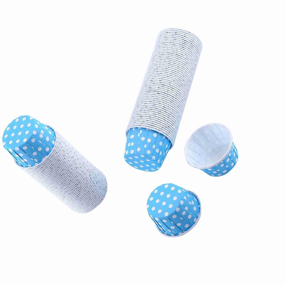 100pcs Coated Paper Paper Cake Cupcake Liner Rolled Edge Non-Stick Muffin Baking Cup Round Polka Dot Polka Dot Baking Cups