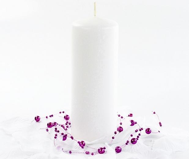 Candle Cylinder White Communion Wedding Bispol 8X20Cm