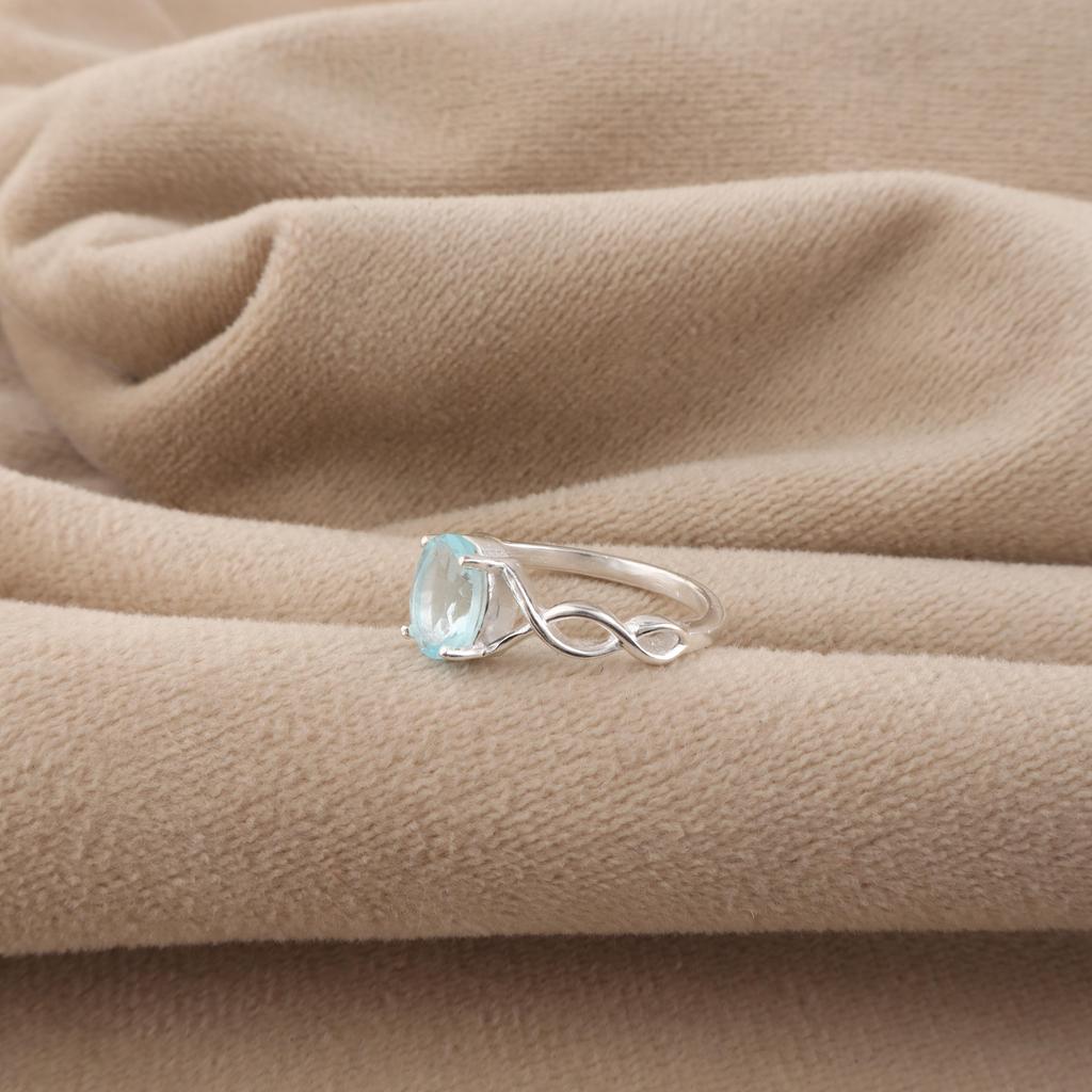 Sky Blue Topaz Gemstone 925 Sterling Silver Topaz Jewelry Proposal Ring For Women CZR-16-14