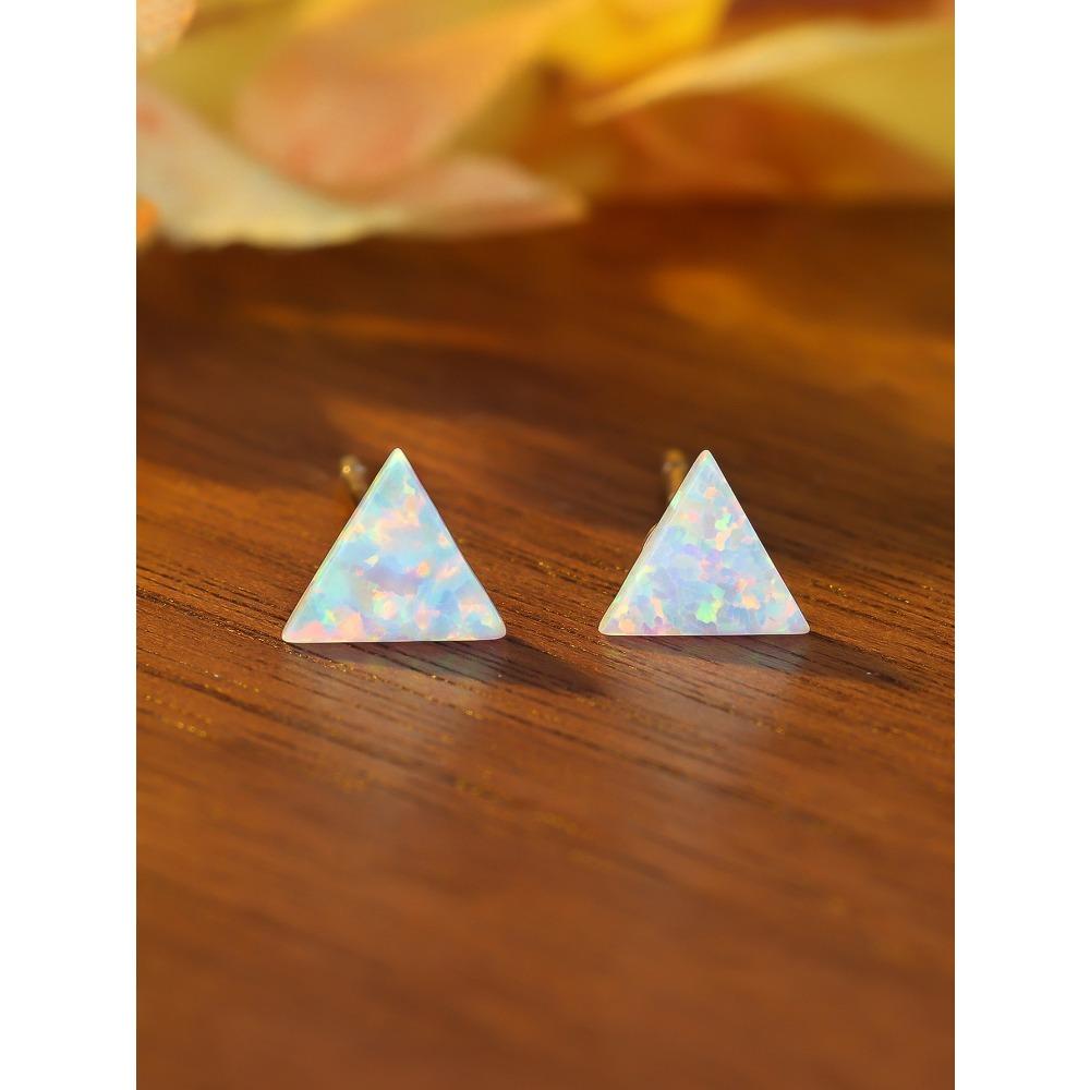 

Плоские треугольные серьги-пусеты с маленьким и свежим дизайном, универсальные серьги для работы