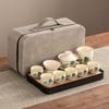 High-end Huang Ru Kiln Travel Kung Fu Tea Set Household Portable Cover Bowl Teacup Teapot Light Luxury Business Gifts