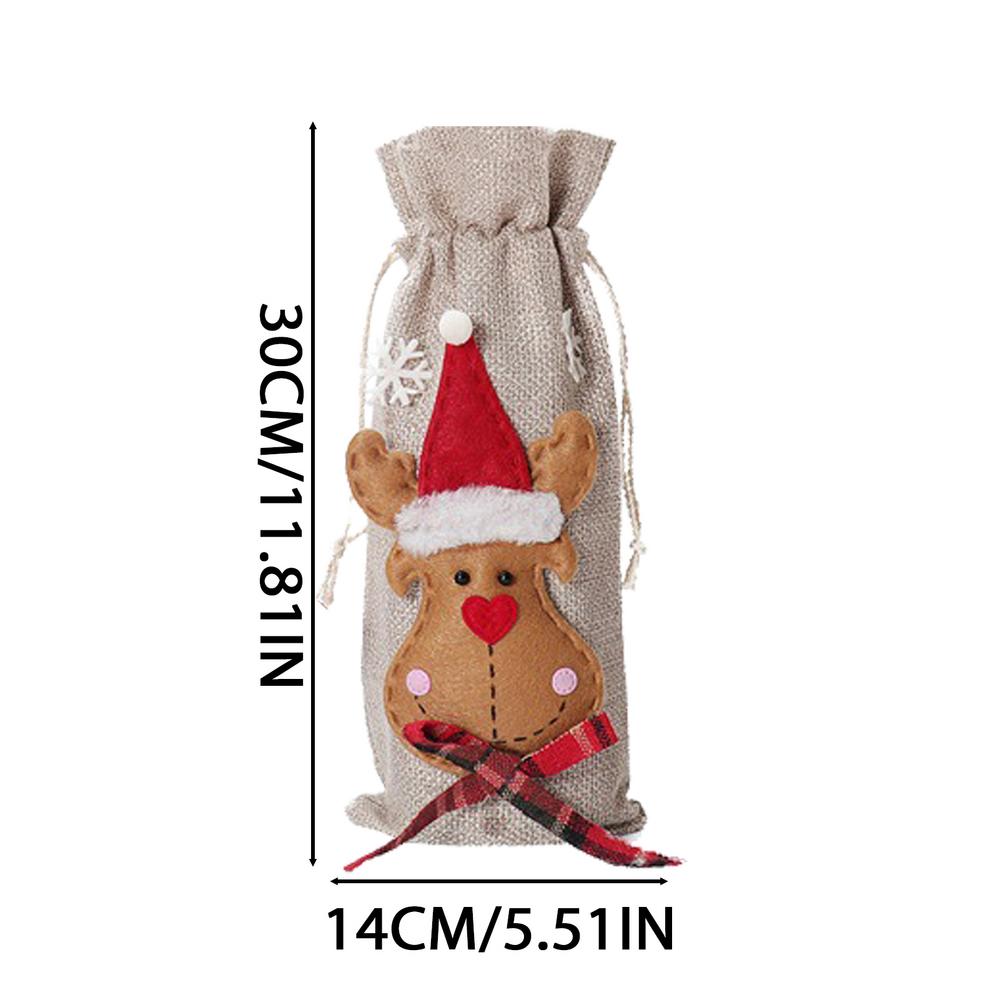 Wine Protector Bags Christmas Wine Bottle Wrapping Protector Bags Christmas Drawstring Red Wine Bottle Cover Bags For Travel