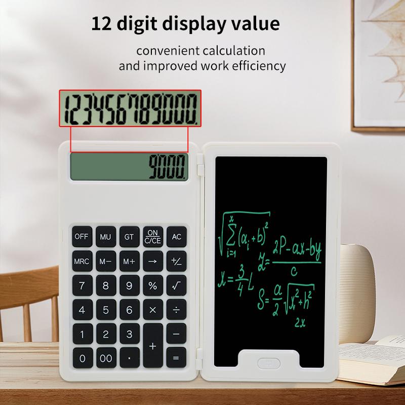 School Supplies Students Gift Calculator Electronic 12 Digits Calculator with 5 Inches Writing Tablet
