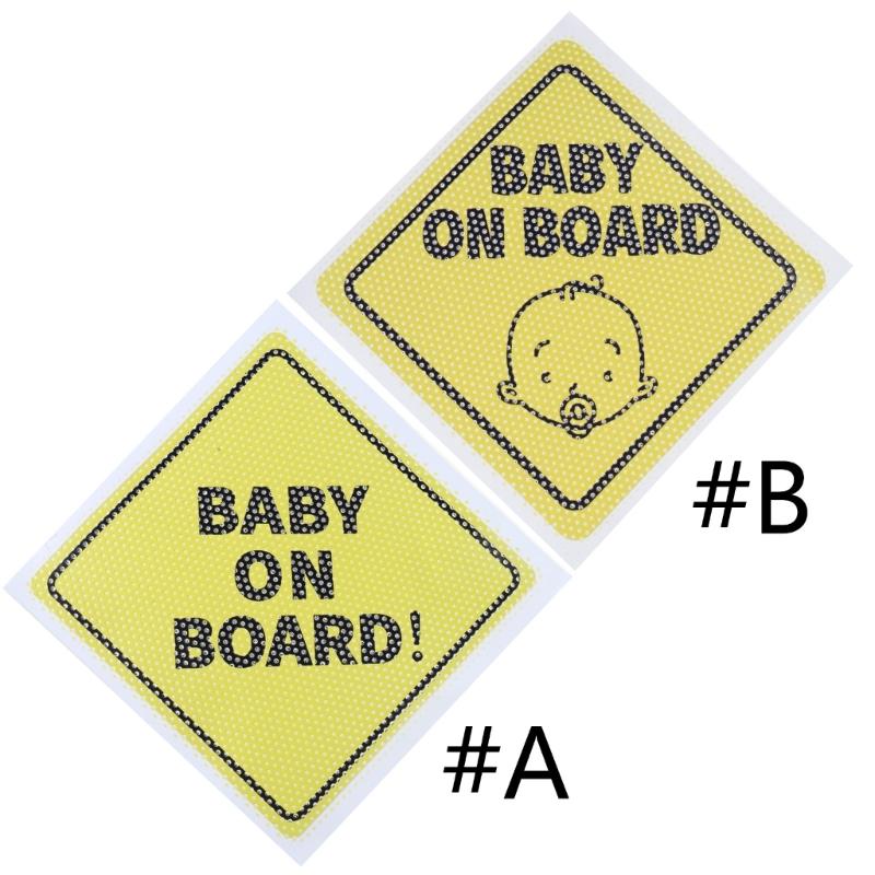 Baby on Boards Car Decals Night Reflective Stickers PVC Auto Decals Decorative Vehicle Decal for Enhanced Child Safety